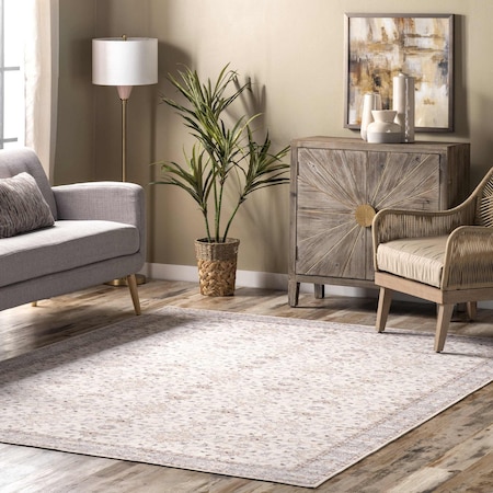 Nuloom Gemma Machine Washable Transitional Floral Area Rug 4ft x 6ft HJAU05A-406